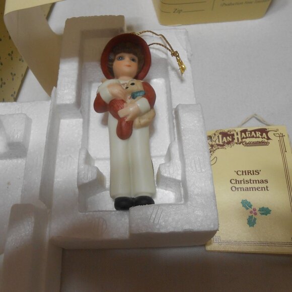 JAN HAGARA LIMITED EDITION CHRIS CHRISTMAS ORNAMENT NIB 1984 RARE COLLECTABLE π - Picture 8 of 9